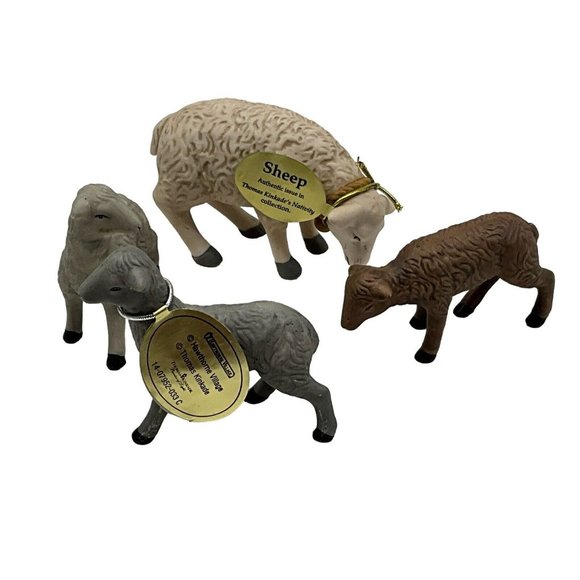 Thomas Kinkade Replacement Nativity Replacement Animals One Sheep, Three Lambs - Picture 1 of 16